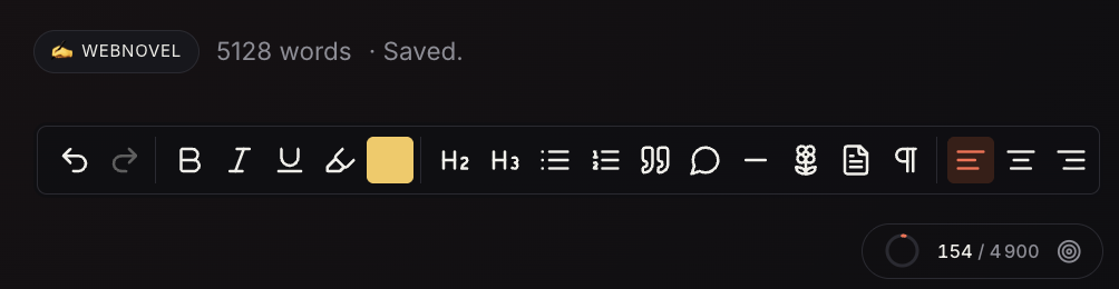 Formatting toolbar